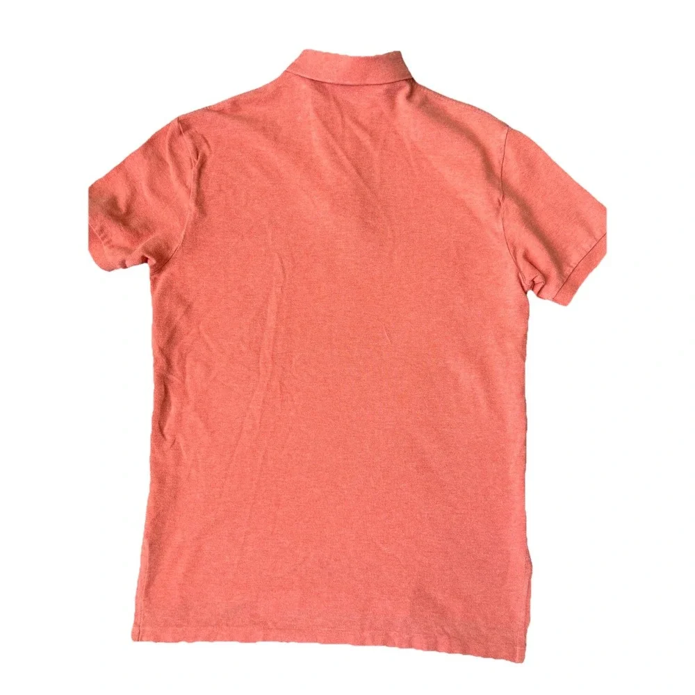 Polo Ralph Lauren Shirt Mens Medium M Orange Green‎ Pony  Rugby Polo SS